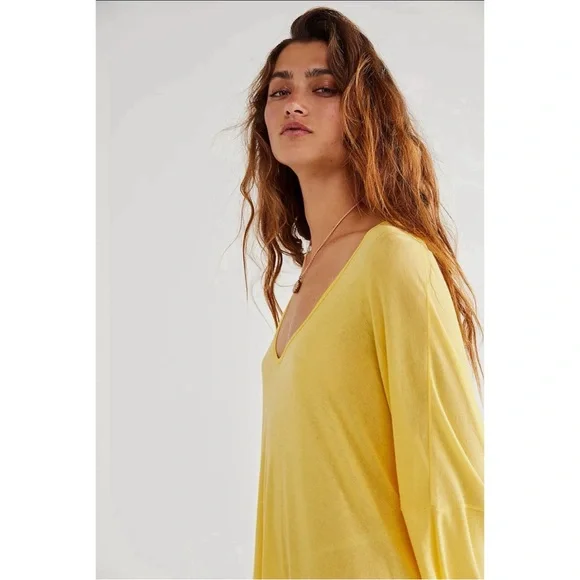 Free People Sun Seeker Mellow Yellow Maxi Dress NWT SZ S - Picture 3 of 6